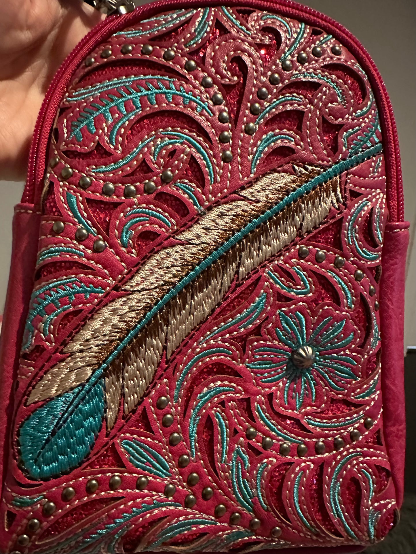 Feather Crossbody Bag