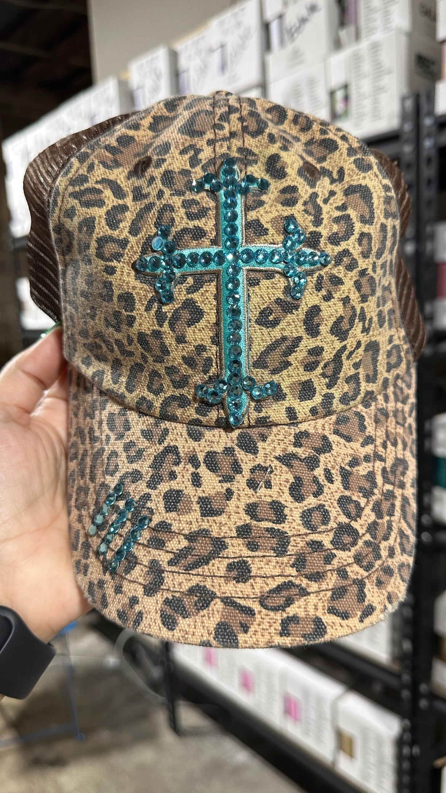 Dallas Leopard Blue Cross Hat