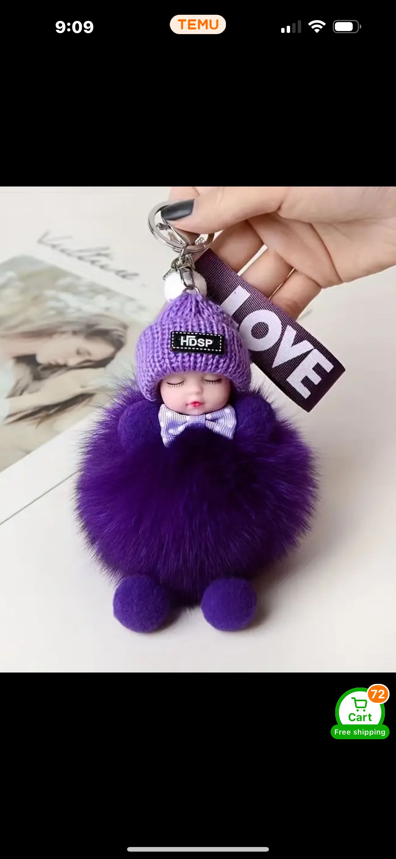 Sleepy Ruby Doll Key Chain