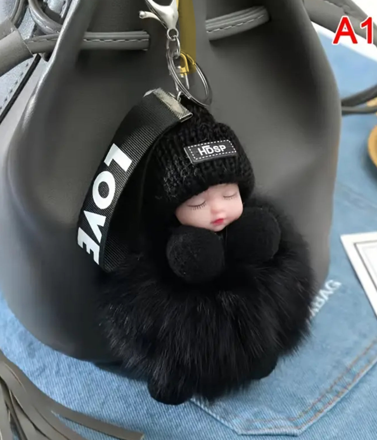 Sleepy Ruby Doll Key Chain