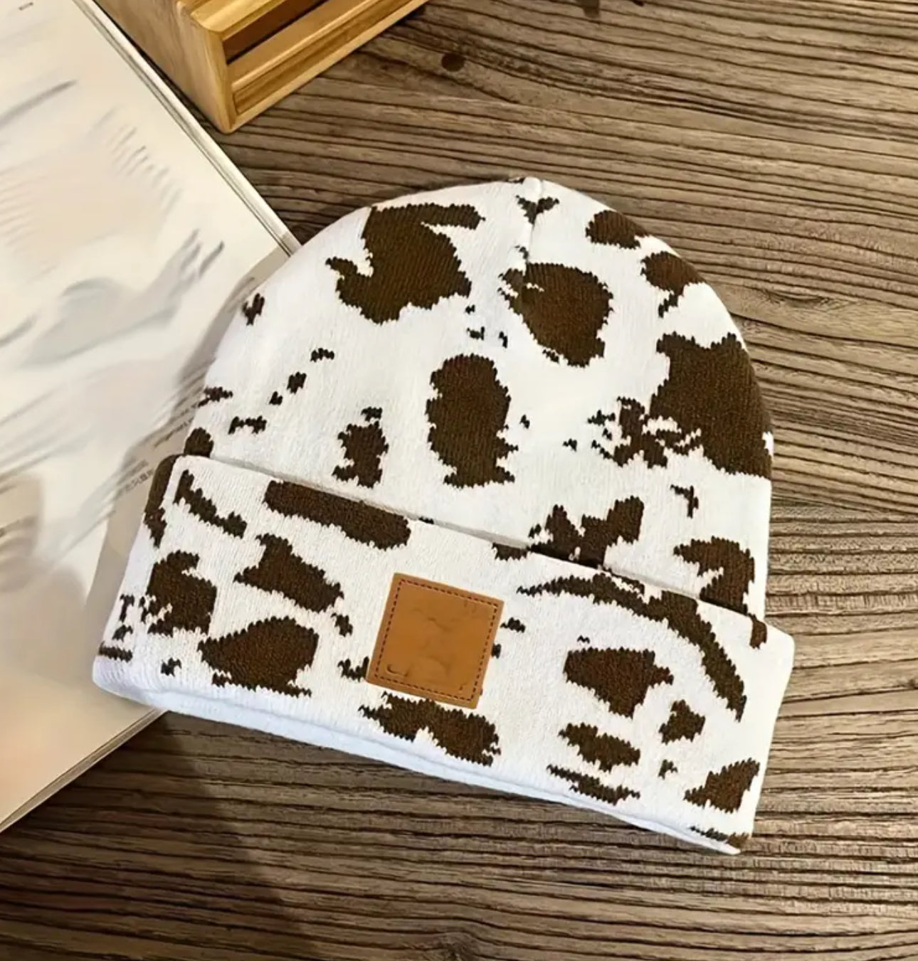 Cow Print Beanie