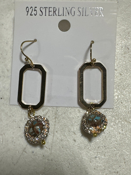 Blue sparkling earrings