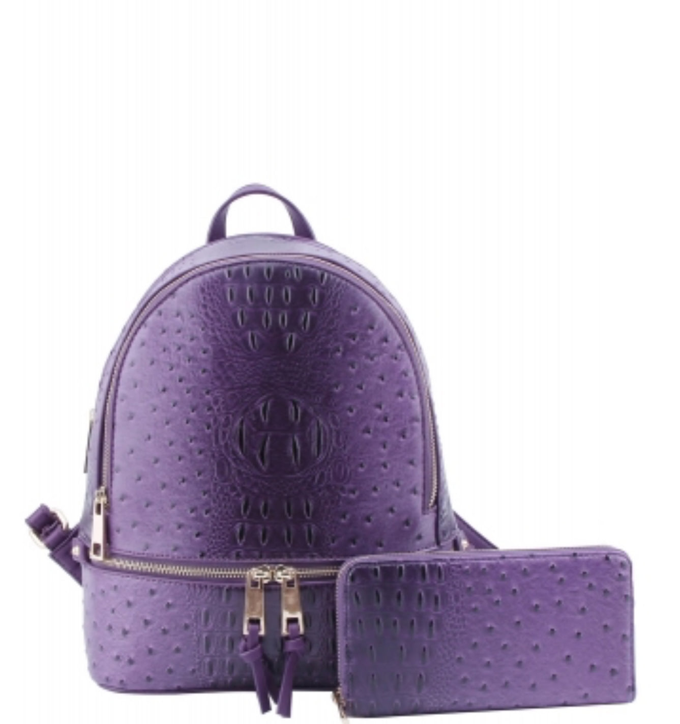 HOUSTON Ostrich Croc 2-in-1 Backpack