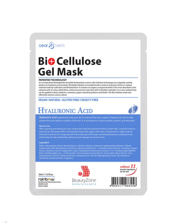 Dearderm Bio Cellulose Gel Mask - Hyaluronic Acid 30ml / 1.01 fl