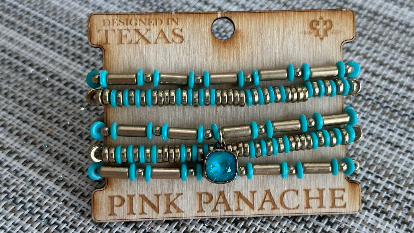 Tiffany and Gold Stack (Austrian Crystals)