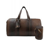 Ostrich Croc 2-in-1 Duffle & Makeup Pouch Set