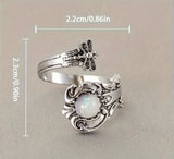 Dragonfly Moonstone Open Ring,