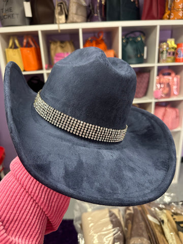 Blue Rhinestone Hat