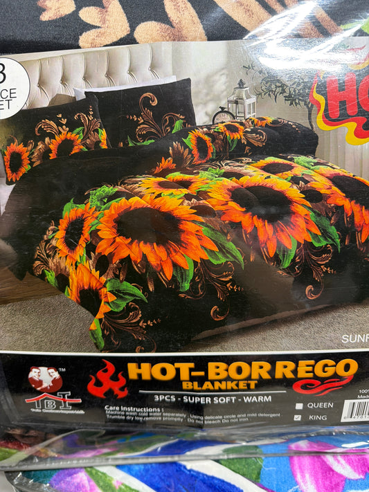 Janet BORREGO 3PC BEDSPREAD - king sunflowers