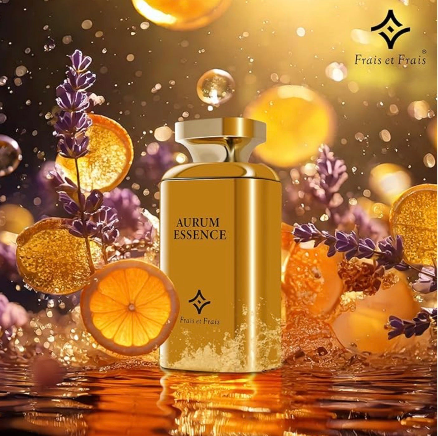 Frais Et Frais Aurum Essence Perfume 100ML - Eau de Parfum - Men's Aquatic Woody Fragrance with Bergamot, Black Pepper & Vetiver