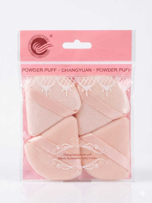 Soft Touch Powder Puff Set – 4 Piece Makeup Puff Collection
