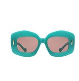 Women Square Thick Frame Retro Chunky Fashion Sunglasses