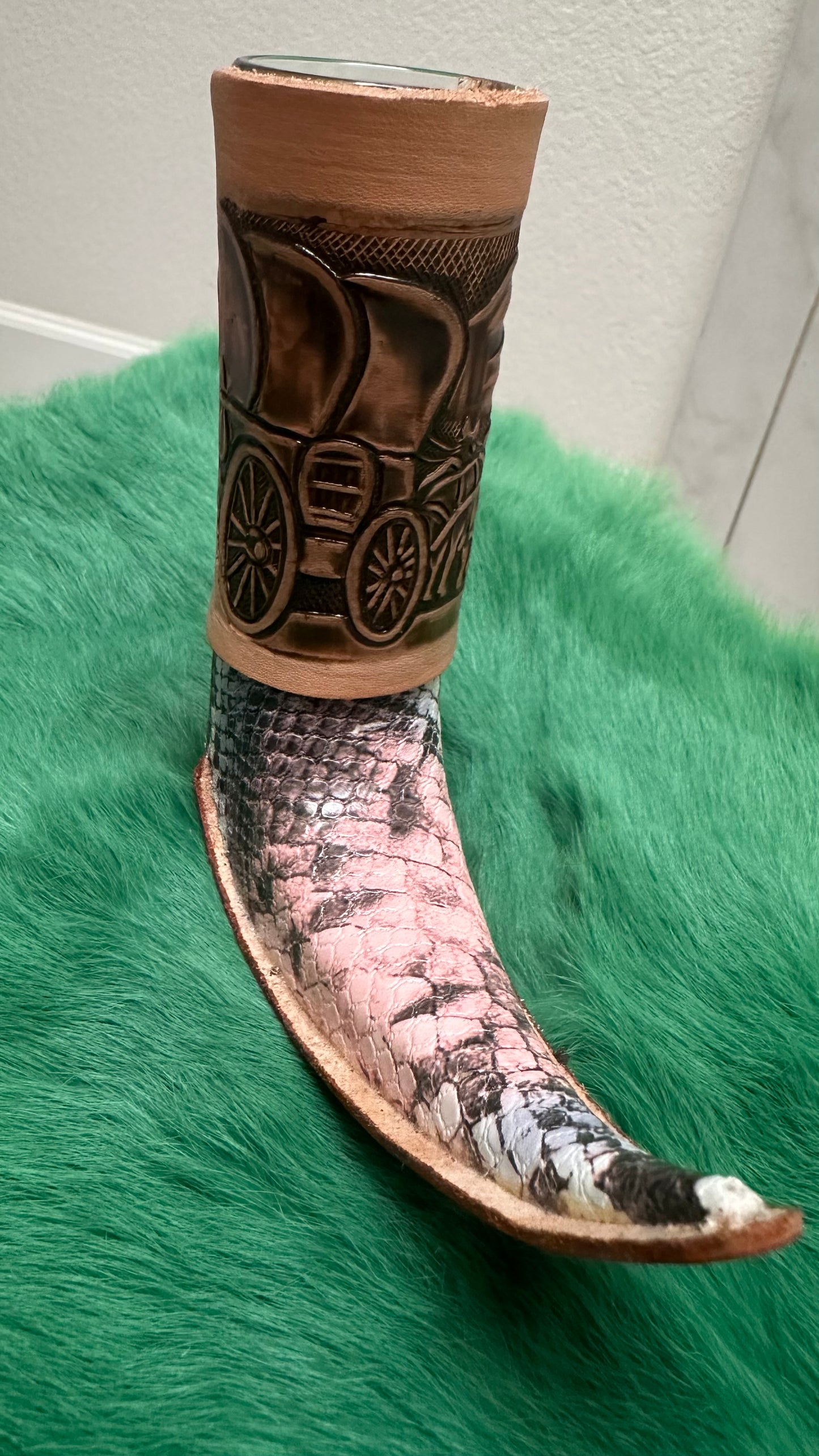 Longhorn Multicolor Pink shot glass boots