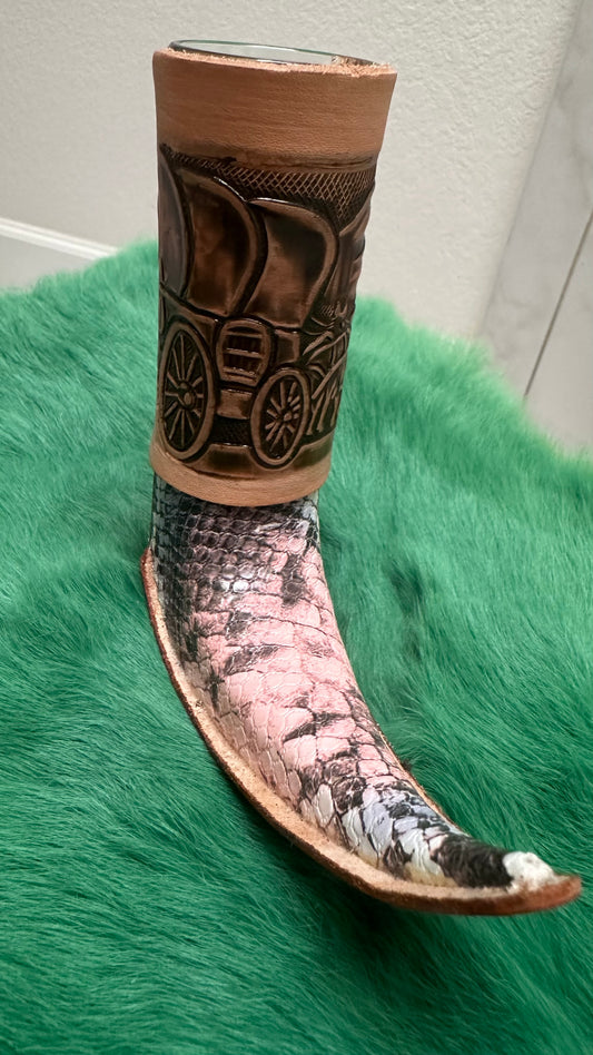 Longhorn Multicolor Pink shot glass boots