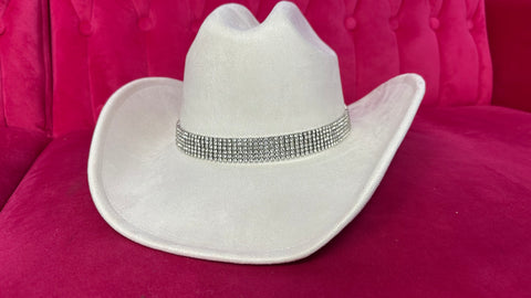 White and Rhinestone Hat