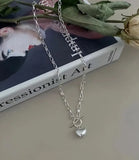 Silvery Heart Pendant Necklace