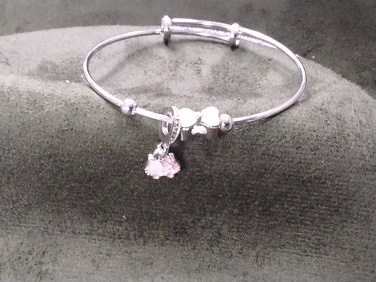 Kitty pink bow Bangle