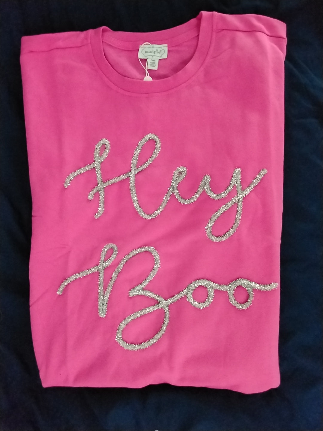Mud pie dark pink sparkle sweatshirt