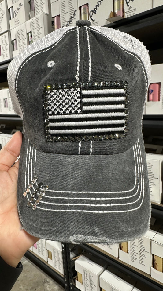 Dallas Black and White Flag Hat