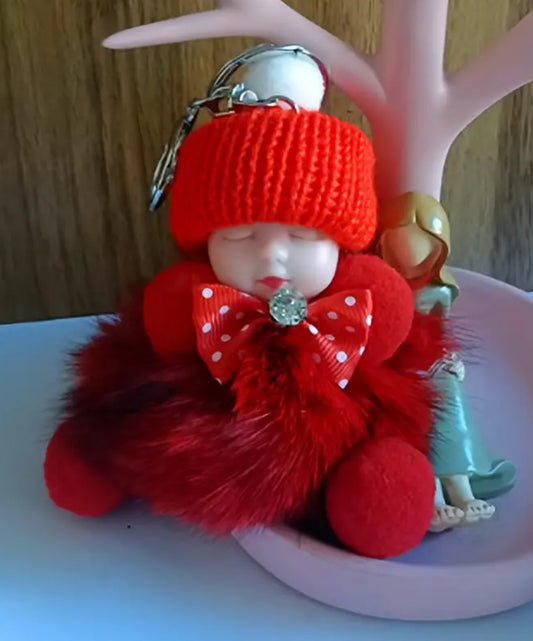 Sleepy Ruby Doll Key Chain