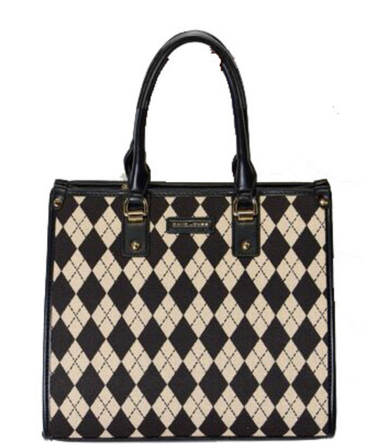 David Jones Argyle Pattern PU Leather Handbag 6891-4