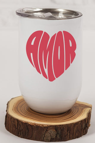 Valentine's Day Amor Heart Wine Cup Tumbler