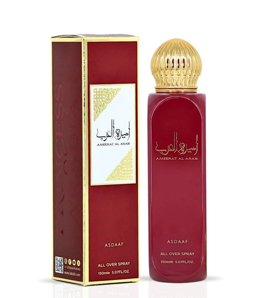 Ameerat Al Arab All Over Spray 150ml (5.07 Oz) By Asdaaf | Like A Garden In Bloom, With A Vanilla Sunset