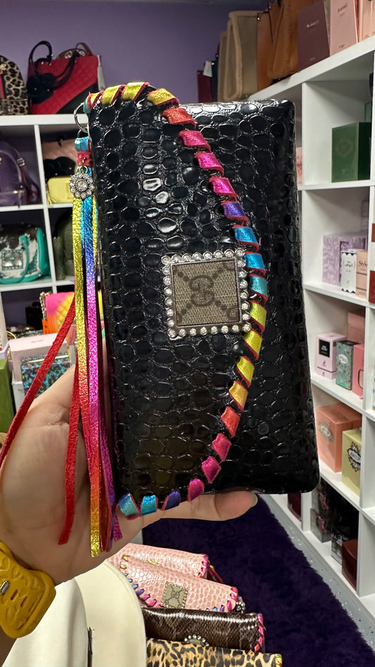 GG BLACK Print Wallet Crossbody