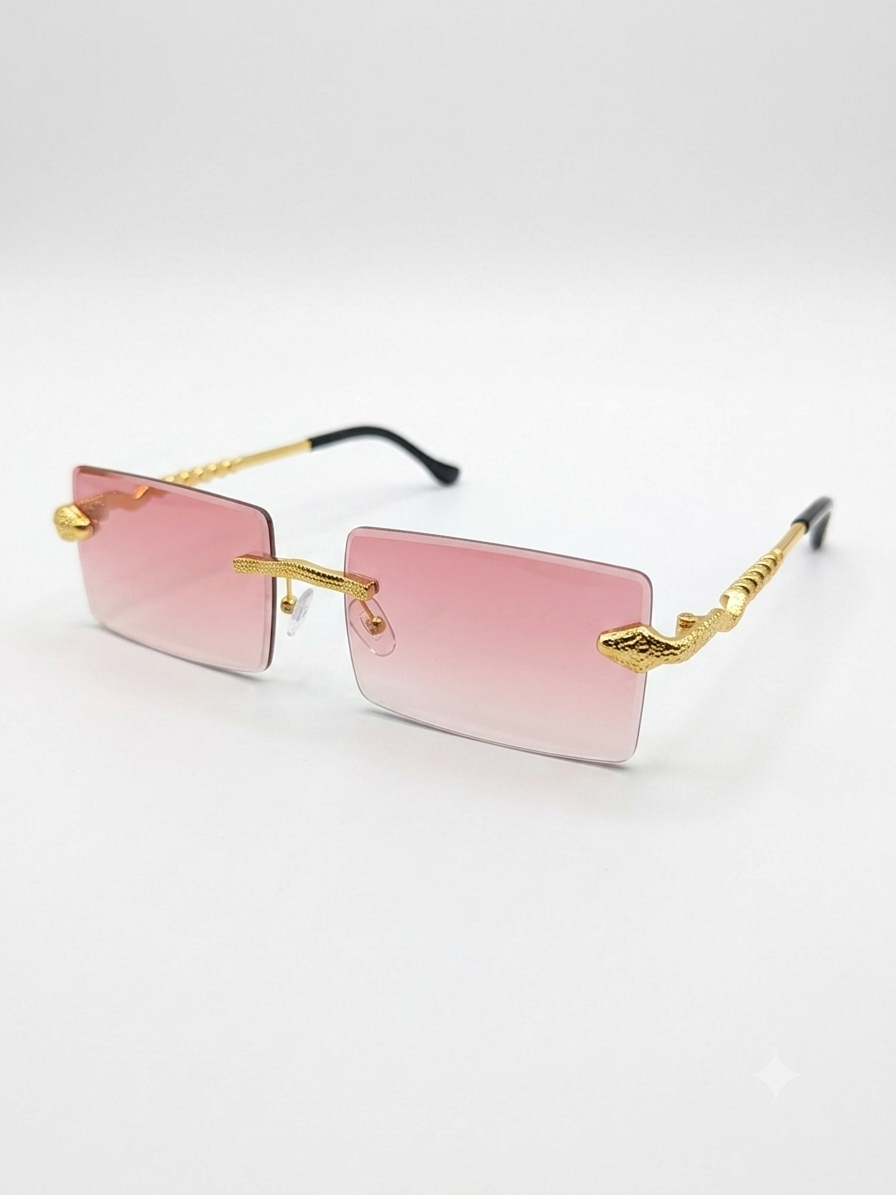 Carter Rimless Sunglasses – UV400 Protection Gold Frame