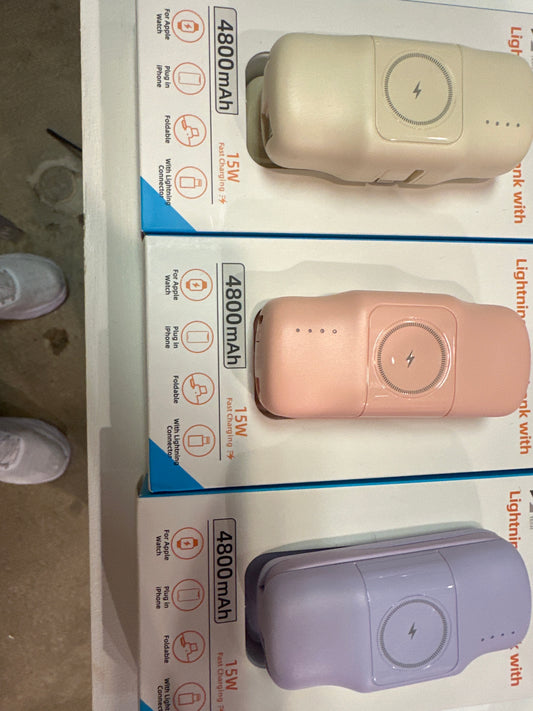 Lightning Plug-in power bank/watch charger