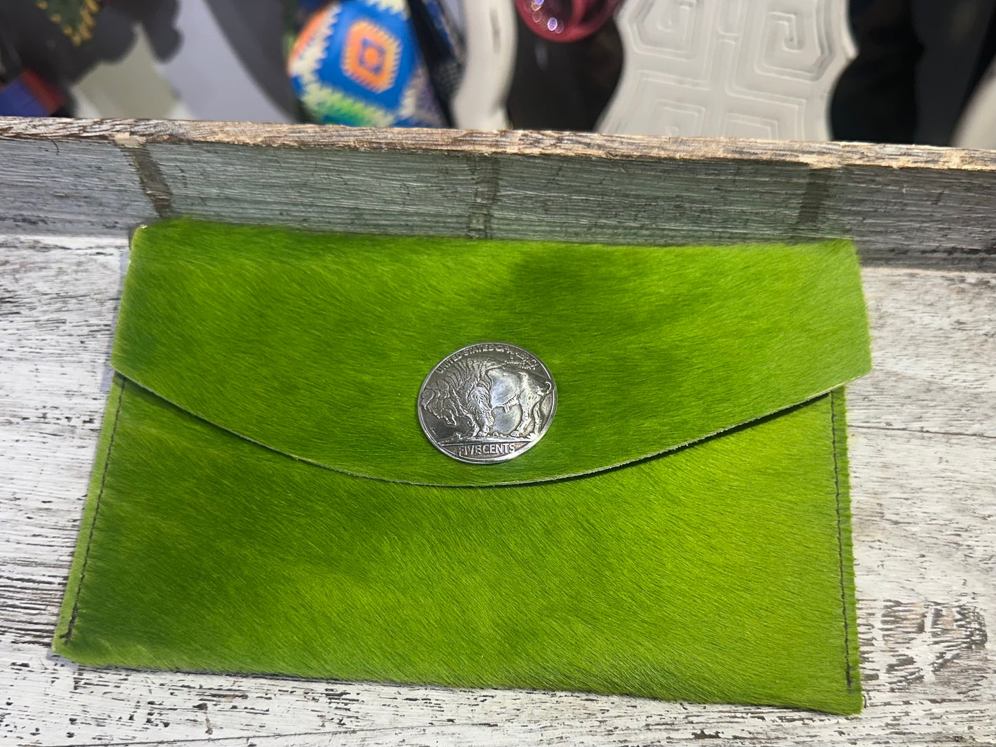 Neon green clutch