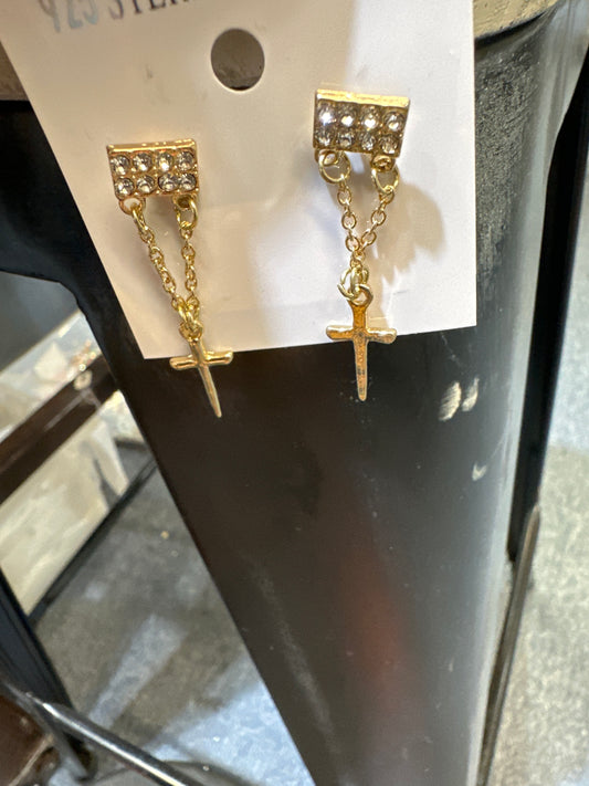 Dangly Cross Earrings