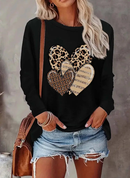 Long Sleeve Round Neck Casual Top