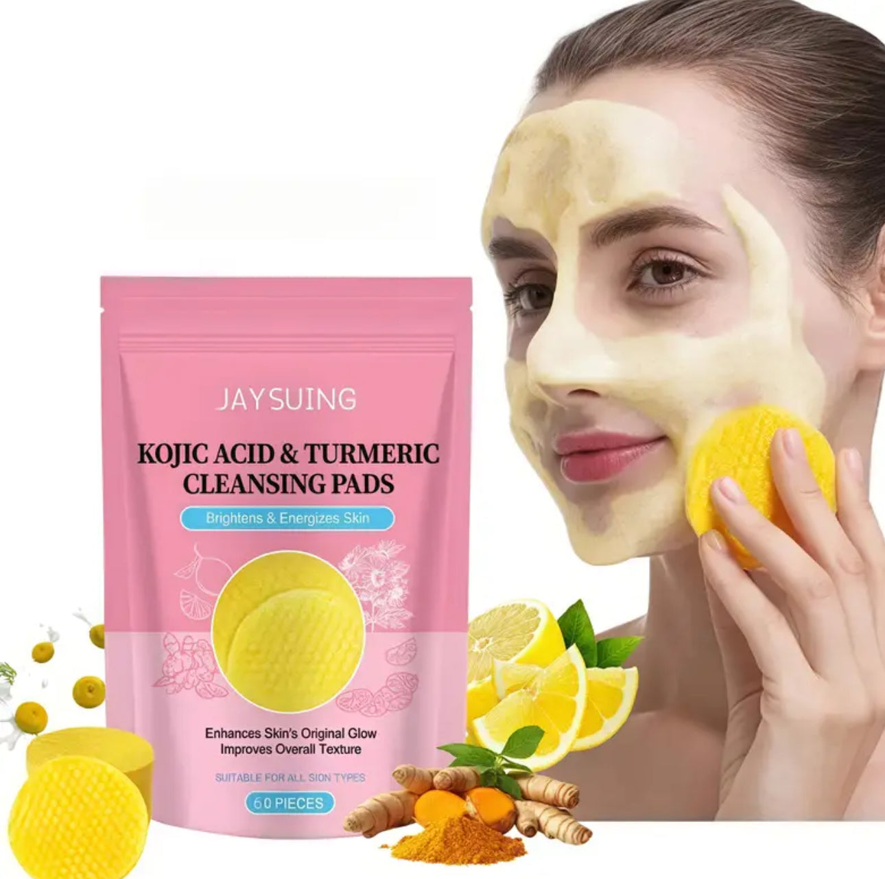 JAYSUING Turmeric & Kojic Acid Facial Cleansing Pads