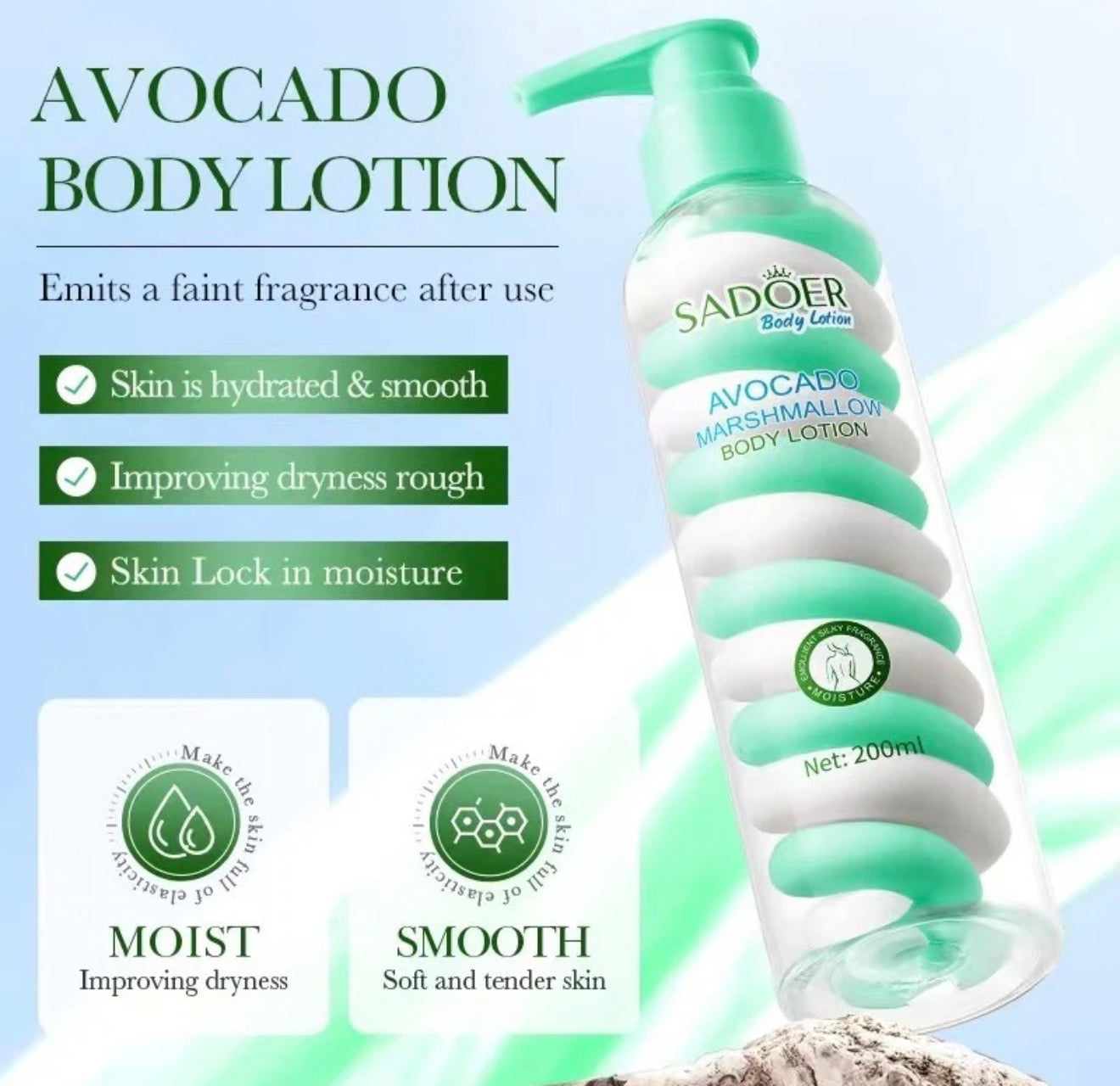 Sadoer Marshmallow Avocado Body Lotion Hydrating