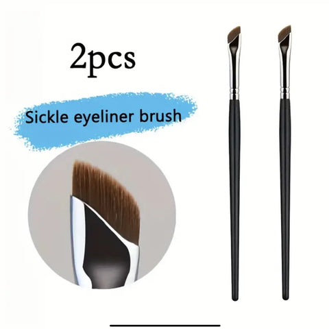 2 pcs Brush Knife Edge Makeup Brush Liquid Eyeliner Brush Ultra Thin Fine Oblique Angle Flat Head Eyebrow Brush