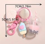 Ice Cream and Boba Tea Keychain