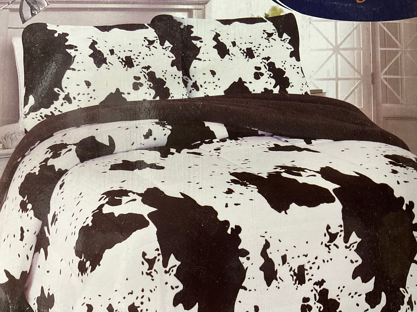 COW PRINT Borrego 3PC BEDSPREAD - CAL-KING