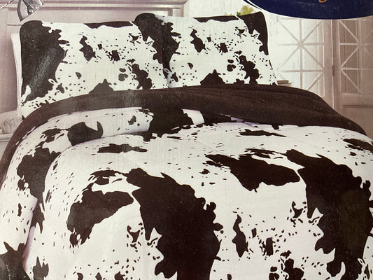 COW PRINT Borrego 3PC BEDSPREAD - CAL-KING