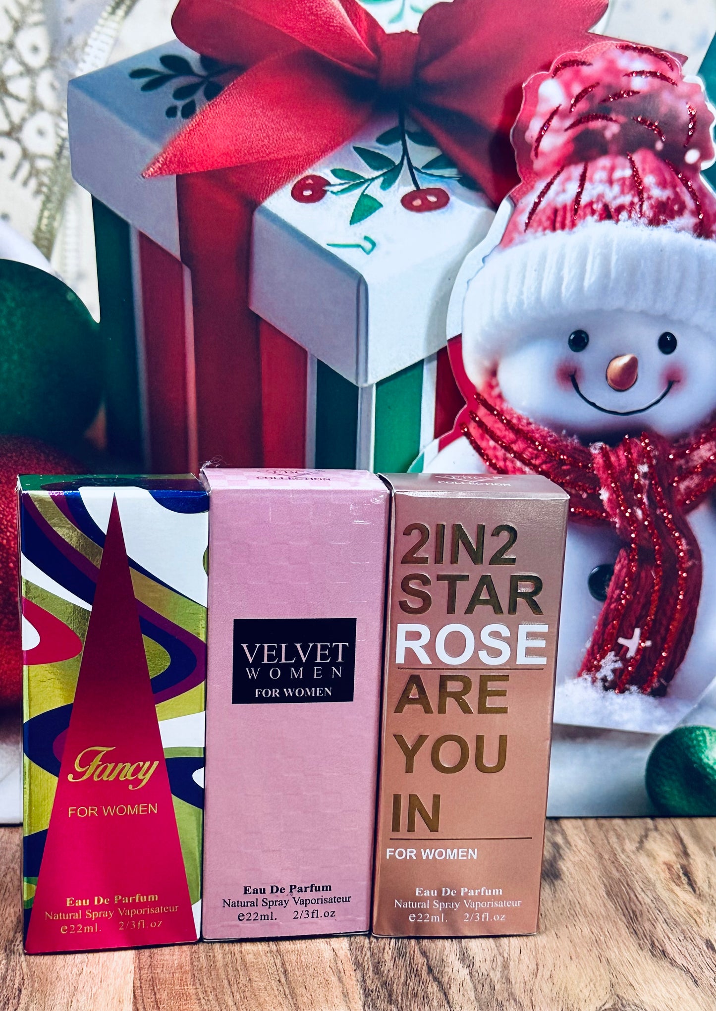 ✨ Holiday Perfume Trio 55% OFF – Fancy • Velvet • 2in2 Star Rose (22ml Eau de Parfum)