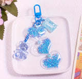 Heart Bear Candy Sequin Keychain