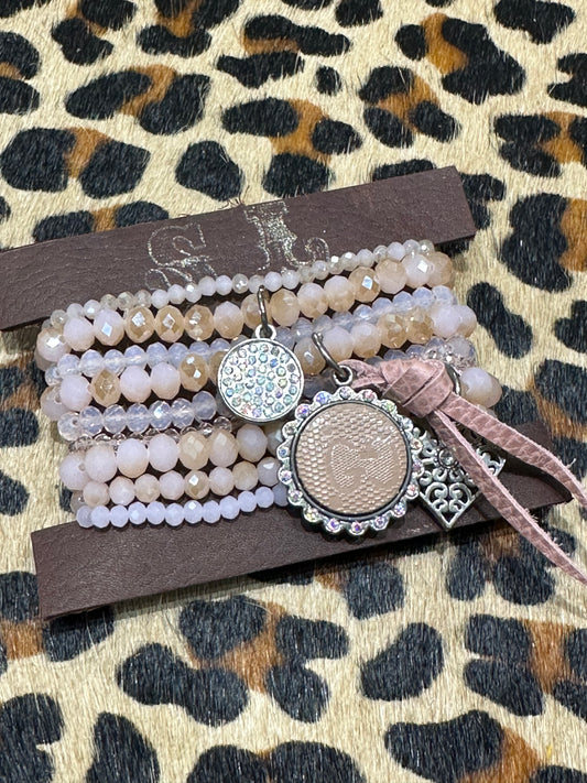 Gigi Light pink bracelet stack