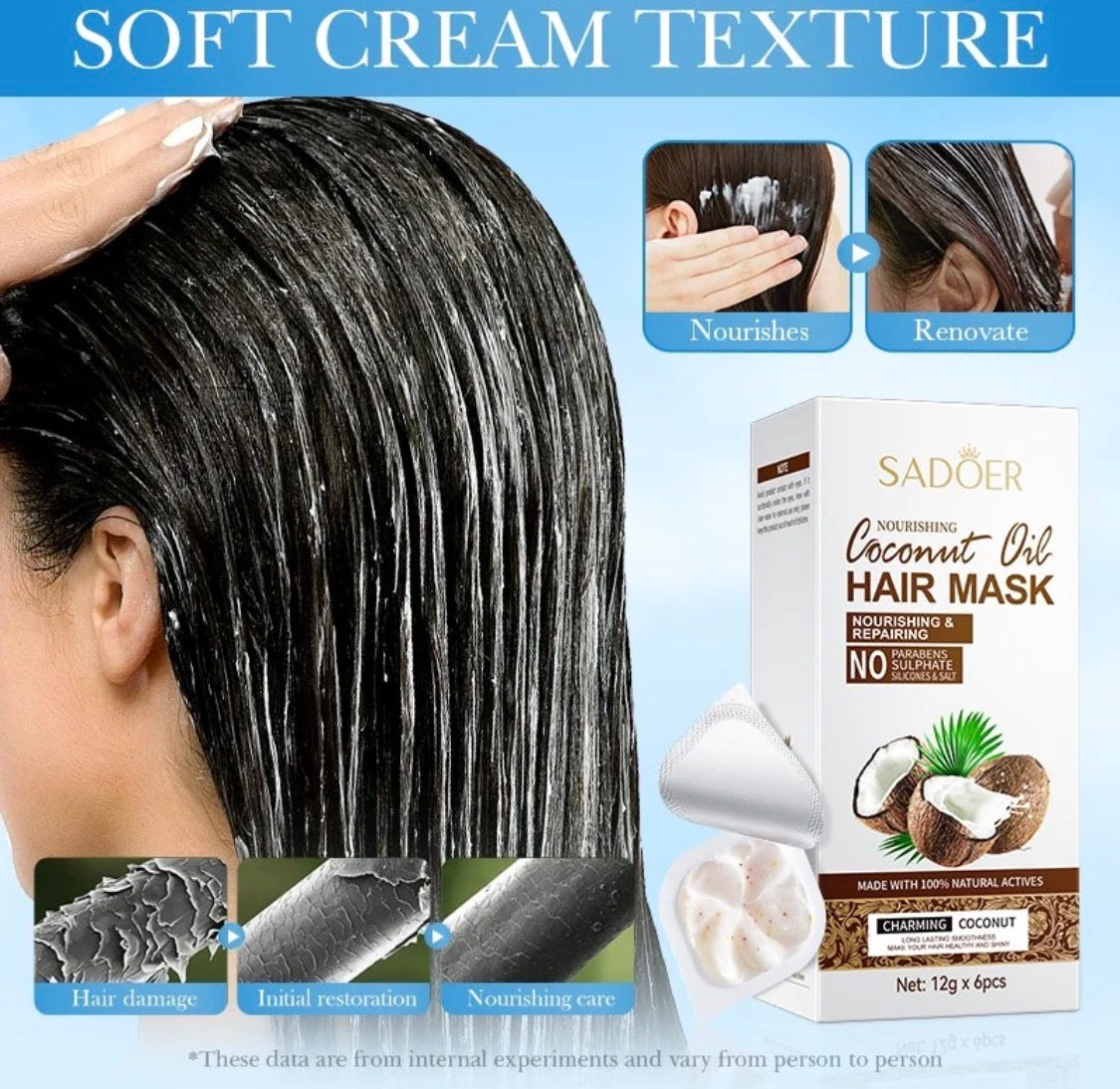 WSC SADOER Coconut Hair Mask 12g x 6pcs