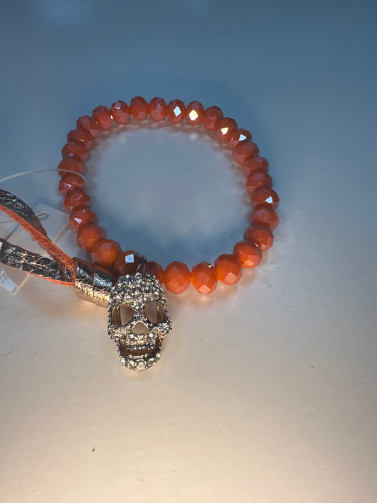 CORAL SKULL BRACELET