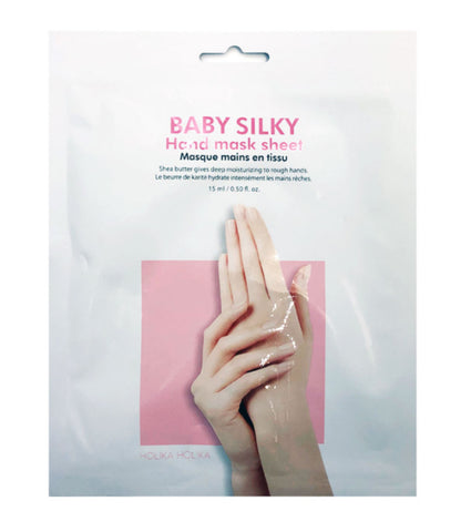 HOLIKA HOLIKA BABY SILKY HAND MASK SHEET (2 SHEETS) .51FL.OZ / 15.1ML