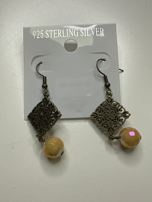 Yellow fan earrings