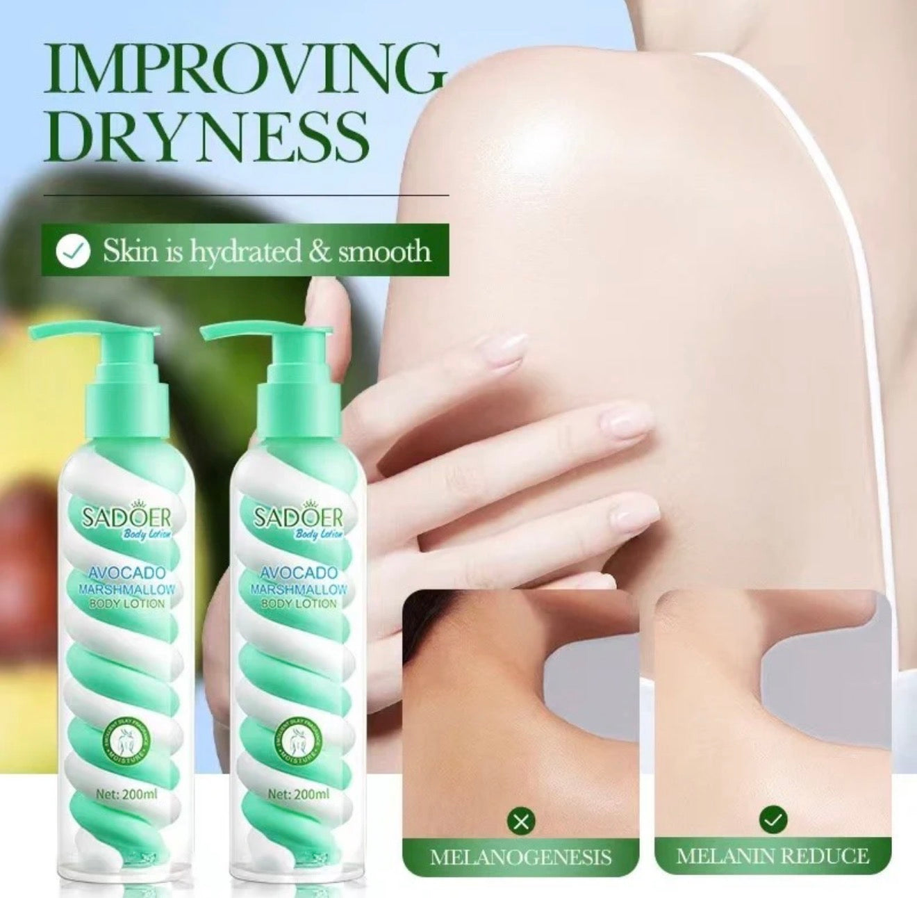 Sadoer Marshmallow Avocado Body Lotion Hydrating