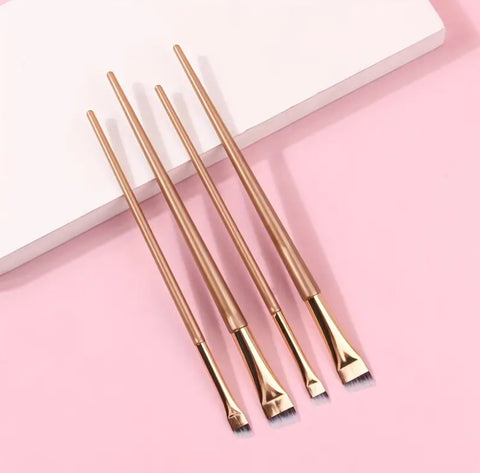 Gold Ultra-Thin Eyebrow 4pcs Brush Set