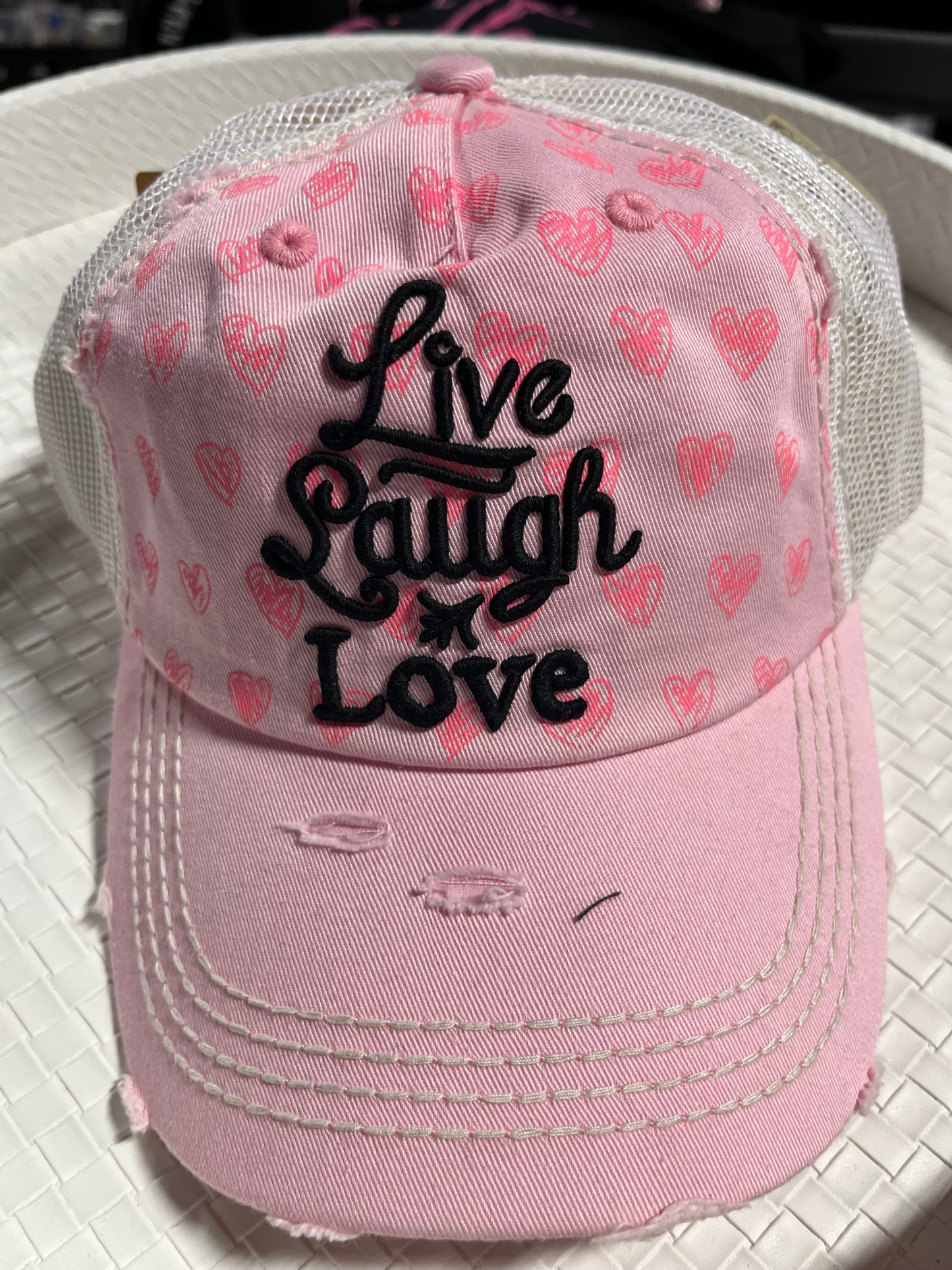 LIVE LAUGH & LOVE PINK HAT