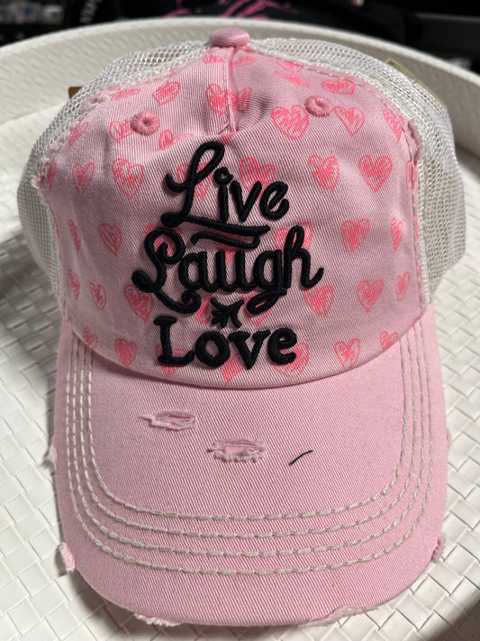LIVE LAUGH & LOVE PINK HAT